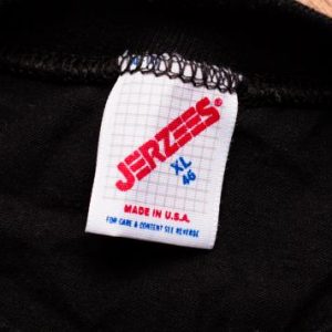 Jerzees Logo Patch Pocket T-Shirt, Branded Black Tee 80s-90s