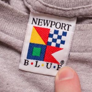 1987 Newport Blue T-Shirt, Nautical Flags Design, Sailing