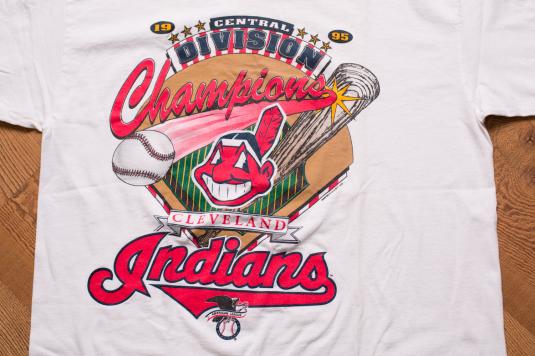 1995 Cleveland Indians Central Champions T Shirt Chief Wahoo Defunkd
