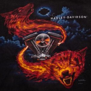 Harley-Davidson Fire Wolves T-Shirt, American Motorcycles
