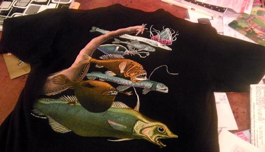 Vtg Florida Tourist T Shirt-Tropical Fish-XL-Black-Signal Mega Tee-Graphic  Tee