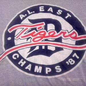 Vintage 1987 Detroit Tigers AL East Champs baseball t-shirt