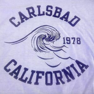 Vintage 1978 Surfing Carlsbad California ocean t-shirt 70s