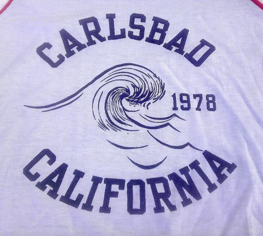 Vintage 1978 Surfing Carlsbad California ocean t-shirt 70s | Defunkd