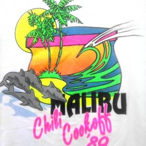 1989 Malibu Chili Cookoff Neon vintage t-shirt