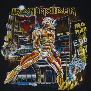 VINTAGE IRON MAIDEN SOMEWHERE IN TIME 1986 TOUR T-SHIRT *