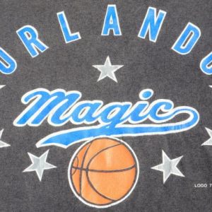 Vintage 1980s Orlando Magic NBA Black T Shirt by Logo 7 L