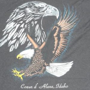 Vintage 1990s Coeur dAlene Bald Eagle Black T-Shirt L