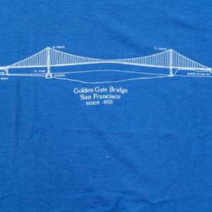 Vintage 1980s Golden Gate Bridge Thin Blue T Shirt XL