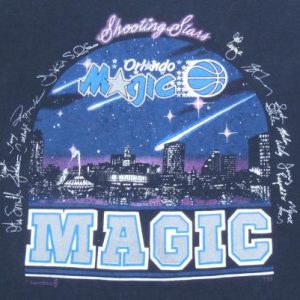 Vintage 1980s Black Orlando Magic Inaugural Stars T Shirt M