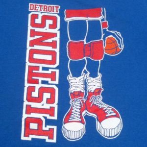 Vintage 1980s Blue Detroit Pistons Legs and Shorts T-Shirt M