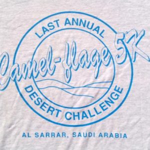 Vintage 1990s Camel-Flage 5K Desert Storm Gray T-Shirt L
