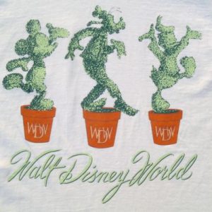 Vintage 1990s Walt Disney World Topiary Beige T-Shirt L