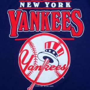 Vintage 1980s New York Yankees Baseball MLB Blue T-Shirt L