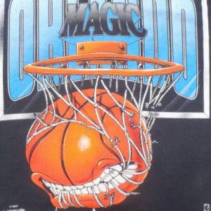 Vintage 1990s Black Orlando Magic Basketball Cotton T Shirt S