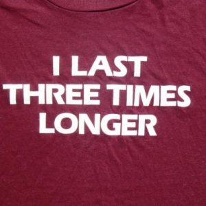 Vintage 1980s Burgundy OcuClear Three Times Longer T Shirt L