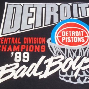 Vintage 1980s Black Detroit Pistons 1989 Champs T-Shirt S/M