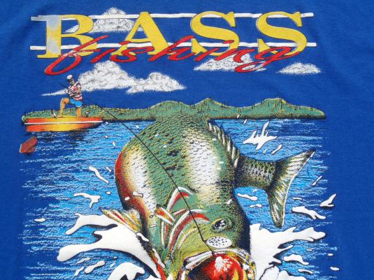 VINTAGE 90S KICKIN Bass Fishing T Shirt Sz XL VTG Retro Sports