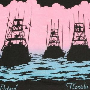 Vintage 1980s Florida Keys Shrimp Boats Black T-Shirt XL