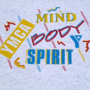 Vintage 1980s YMCA Mind Body Spirit Heather Gray T-Shirt L