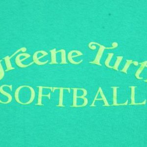 Vintage 1980s Greene Turtle Softball Team Green T Shirt M