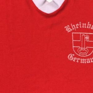 Vintage 1980s Germany Red Souvenir V-Neck Ringer T-Shirt L