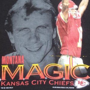 Vintage 1990s Joe Montana Kansas City Chiefs T-Shirt L