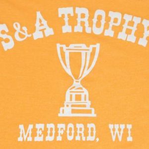 Vintage 1980s S & A Trophy Advertising Yellow T-Shirt M