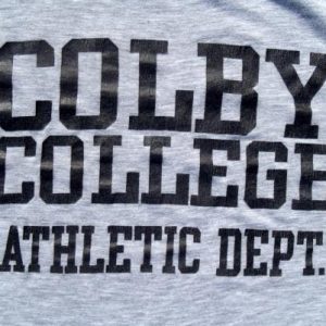 Vintage 1980s Colby College Heather Gray Rayon Blend T-Shirt