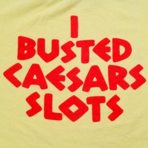 Vintage 1980s Caesar's Palace Vegas Slots Yellow T-Shirt L/XL