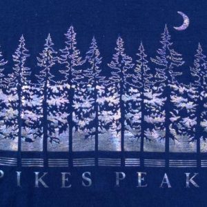 Vintage 1990s Navy Blue Pike's Peak CO Iridescent T Shirt XL