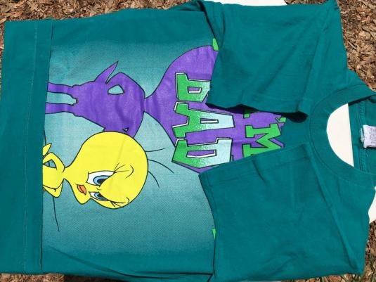 Vintage 1990s Tweety Bird Warner Brothers Aqua T-Shirt XL | Defunkd