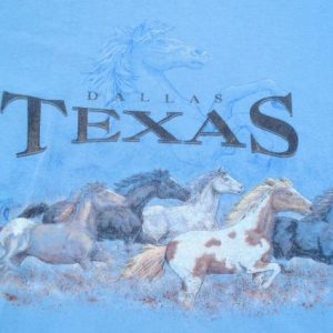 Vintage 1990s WIld Horses Dallas Souvenir Cotton T Shirt L