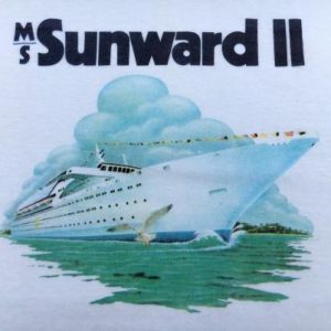 Vintage 1980s MS Sunward II Cruise Ship Souvenir T-Shirt XS