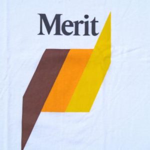 Vintage 1980s Merit Cigarettes White T Shirt XL