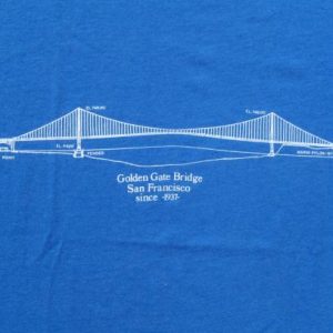 Vintage 1980s Golden Gate Bridge Thin Blue T Shirt XL