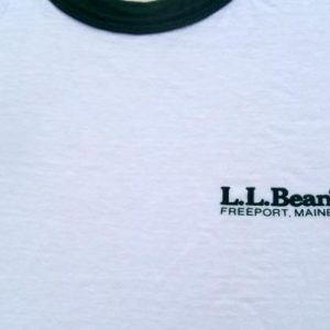 Vintage 1980s L.L. Bean White Cotton Ringer T-Shirt M