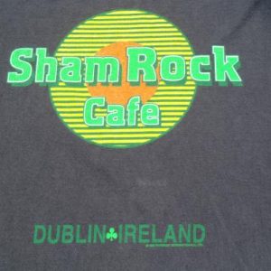 Vintage 1990s Sham Rock Cafe Dublin Tourist Black T Shirt L