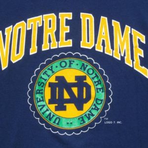 Vintage 1991 Navy Blue Notre Dame Fighting Irish T Shirt XL