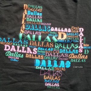 Vintage 1980s Dallas Texas Black Souvenir T-Shirt M/L