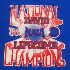 Vintage 1986 NAIA David Lipscomb Basketball Champs T-Shirt M/XL