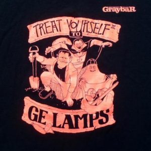 Vintage 1990s Black GE Lamps Graybar Cotton T Shirt XL