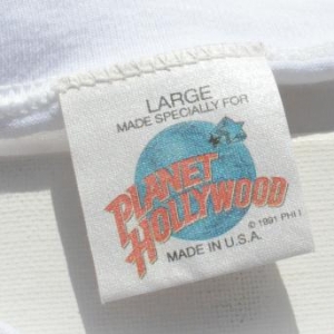 Vintage 1990s Planet Hollywood White Souvenir T-Shirt L/XL