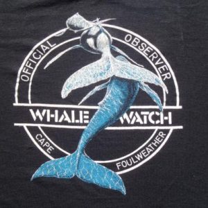 Vintage 1980s Whale Watch Cape Foulweather Black T-Shirt XL