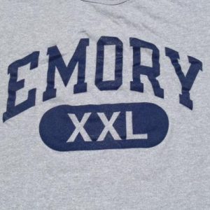 Vintage 1990s Gray Emory University Cotton T-Shirt XL