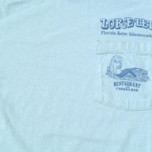 Vintage 1980s Lorelei Florida Keys Cotton Pocket T Shirt L