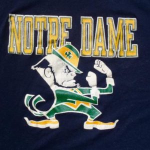 Vintage 1980s Navy Blue Notre Dame Fighting Irish T Shirt M/L