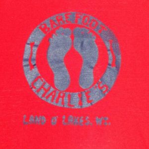 Vintage 1980s Barefoot Charlies Land O Lakes WI T-Shirt L/XL