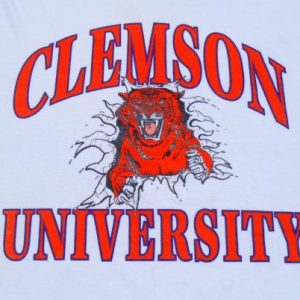 Vintage 1990s White Clemson Tigers University T-Shirt L