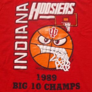 Vintage 1989 Indiana Hoosiers Big Ten Basketball T-Shirt L